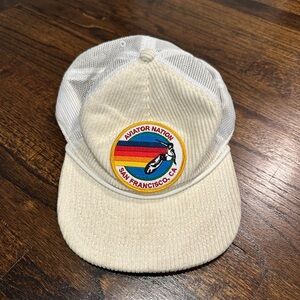 Aviator Nation Cream and White Trucker Hat